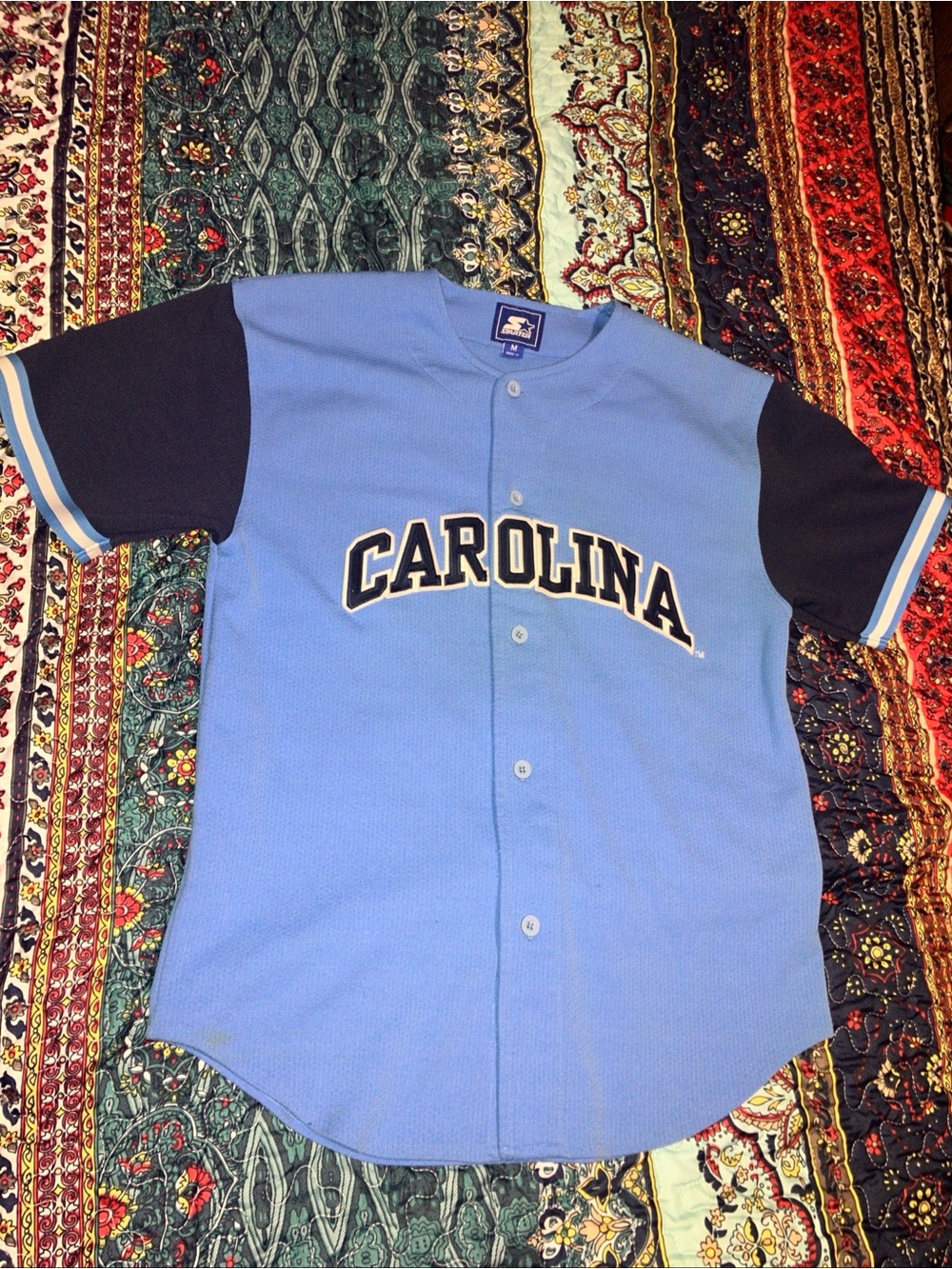 Vintage 90s Starter NC Tarheels CAROLINA Baseball Jersey Men’s Medium